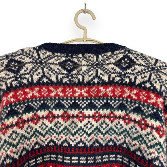 GH Bass and Co Sweater Fair Isle Shetland Wool Heavyweight Multicolor Nordic L - Picture 5 of 15